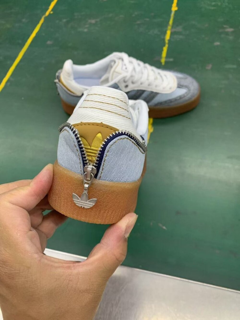 Adidas Samba Platform Light Blue Denim Gum Sole Shoes - Picture 5 of 7
